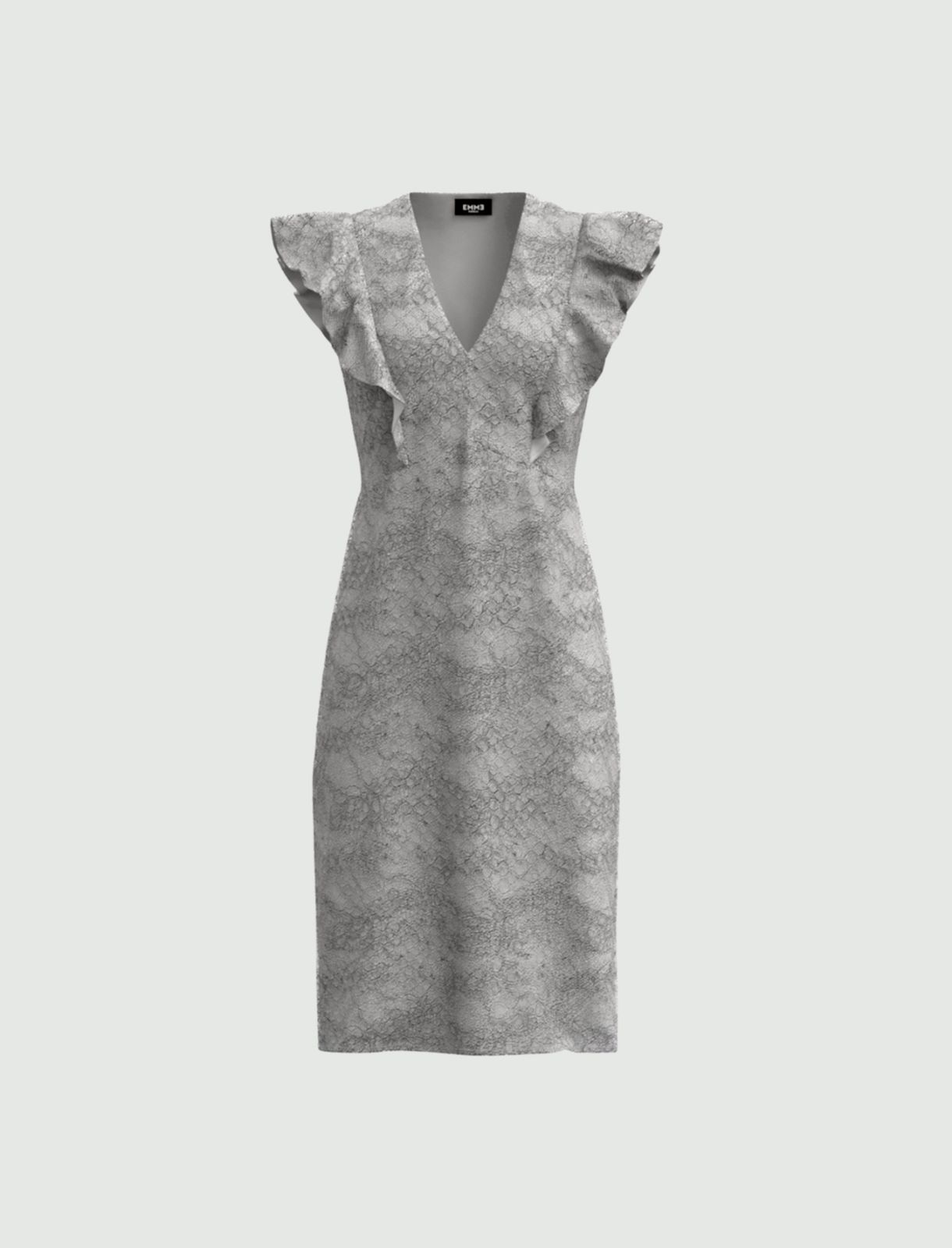 Kleid mit Volant, graublau - Marella