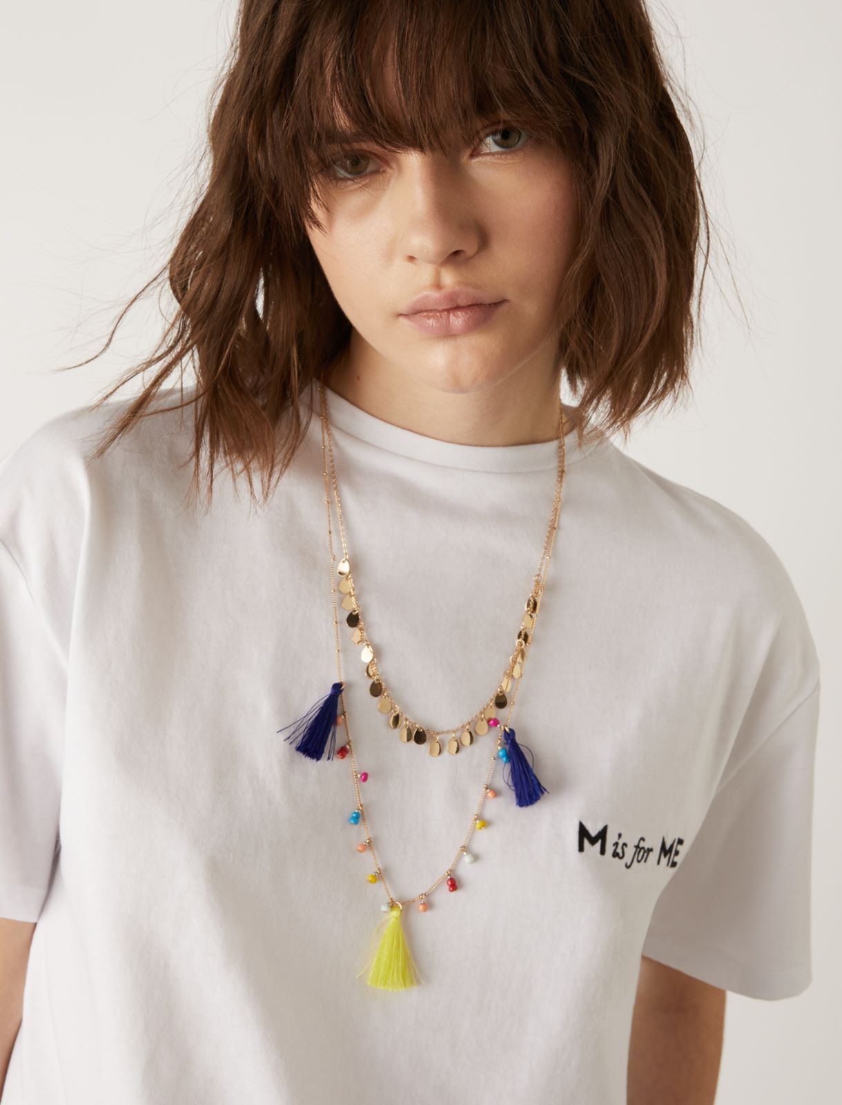 Double necklace, cornflower blue - Marella