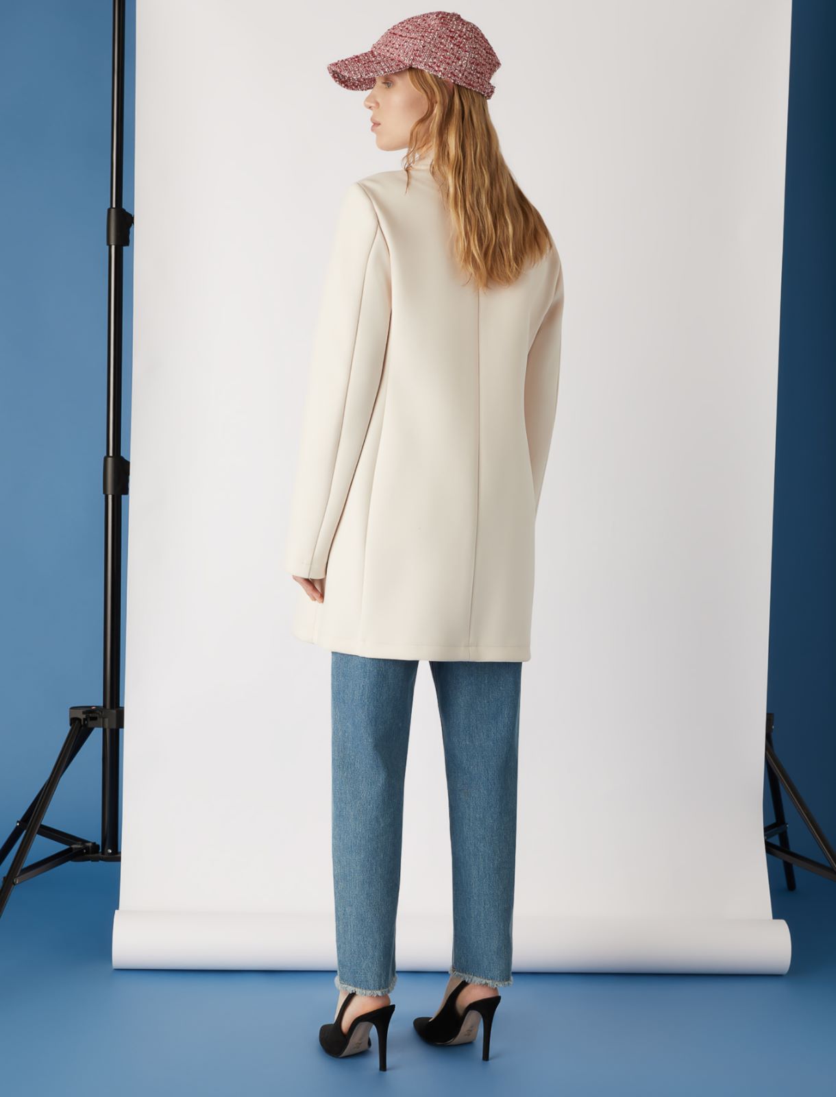 Semi-fitted coat, powder - Marella