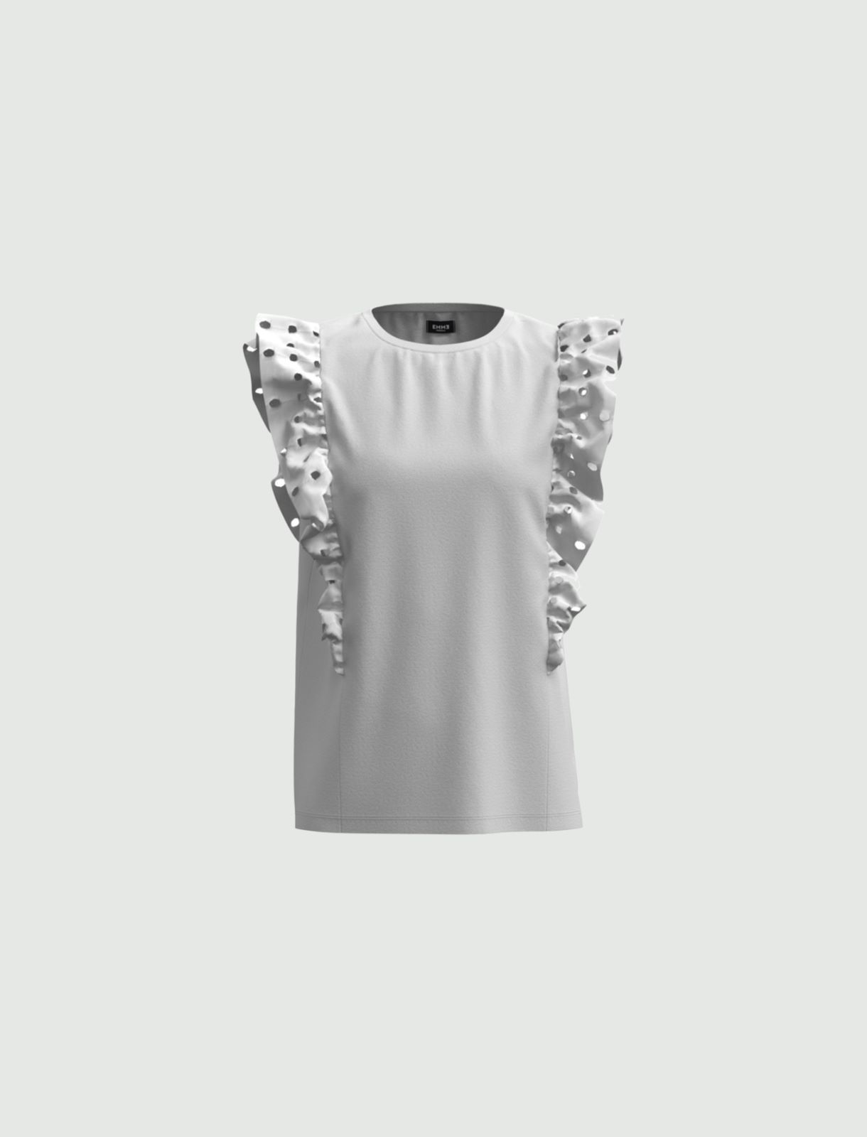 T-shirt con volant, bianco - Marella