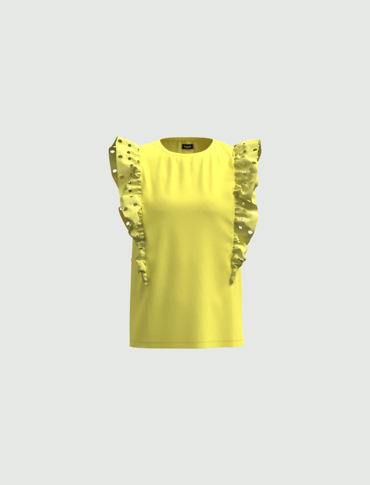 Ruffle T-shirt, yellow - Marella
