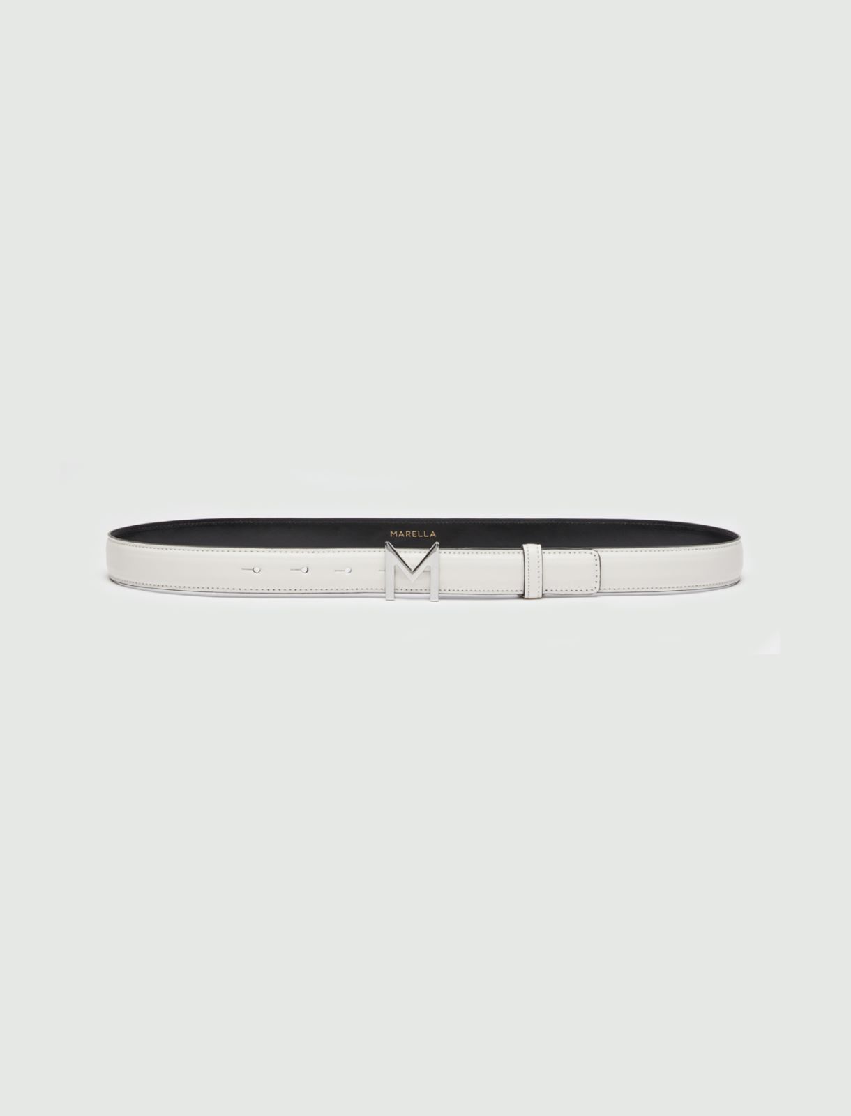 MONOCHROME Leather belt, white - Marella