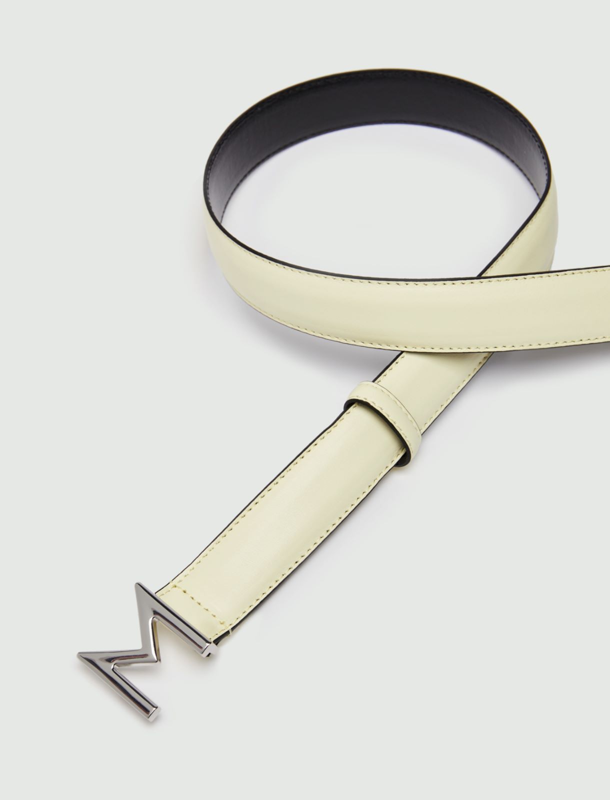 MONOCHROME Leather belt, lemon - Marella