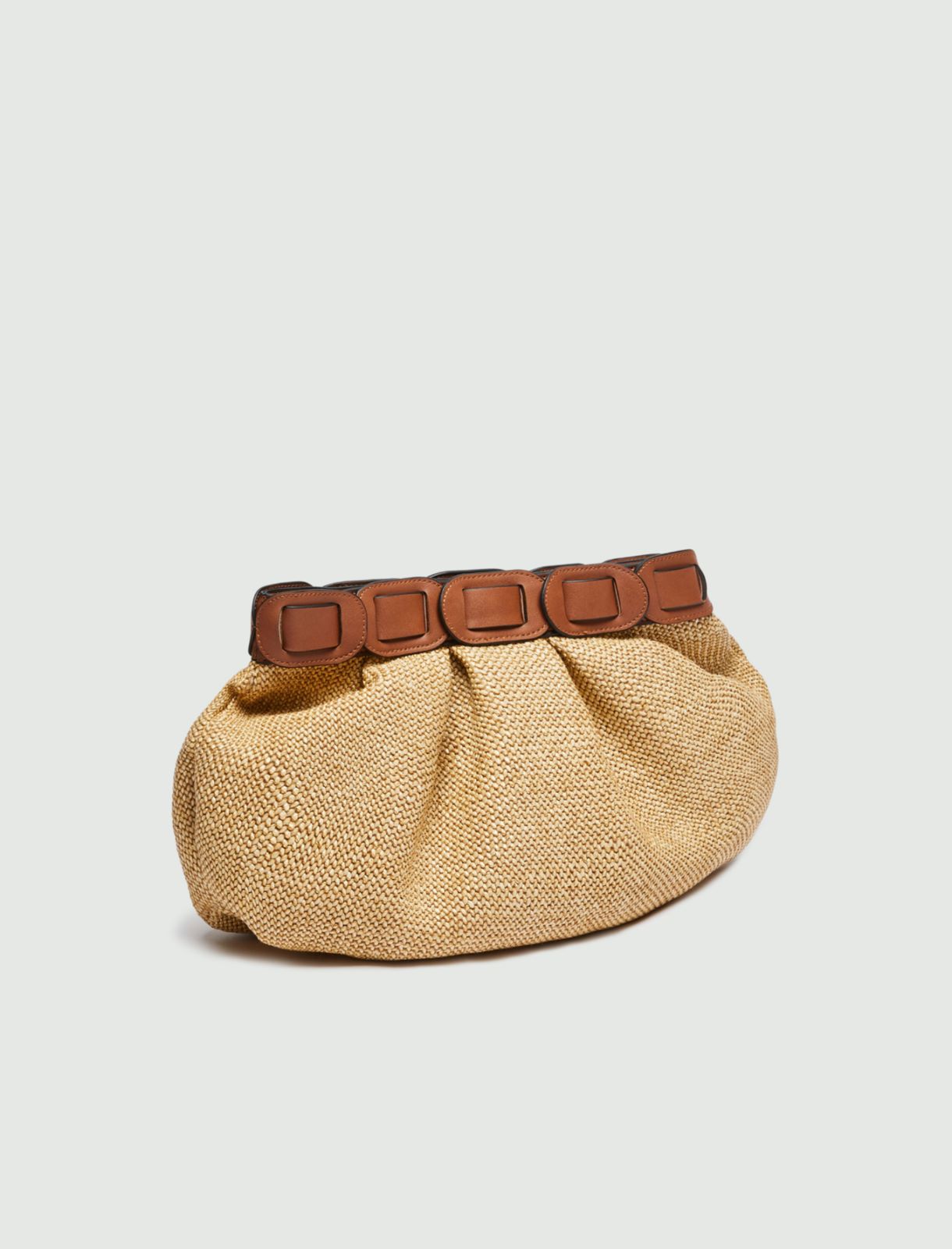 Logo clutch bag, natural - Marella