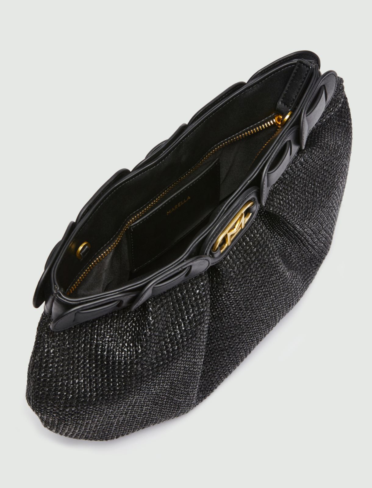 Logo clutch bag, black - Marella