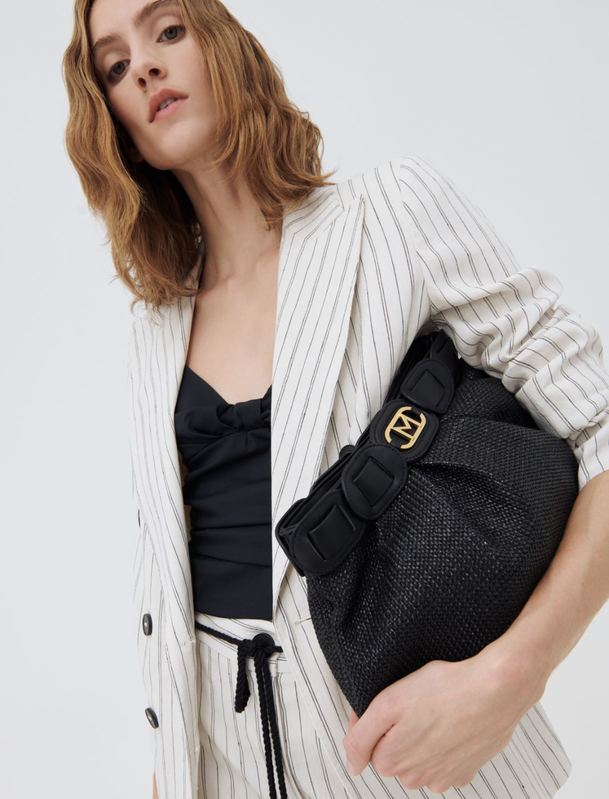 Logo clutch bag, black - Marella