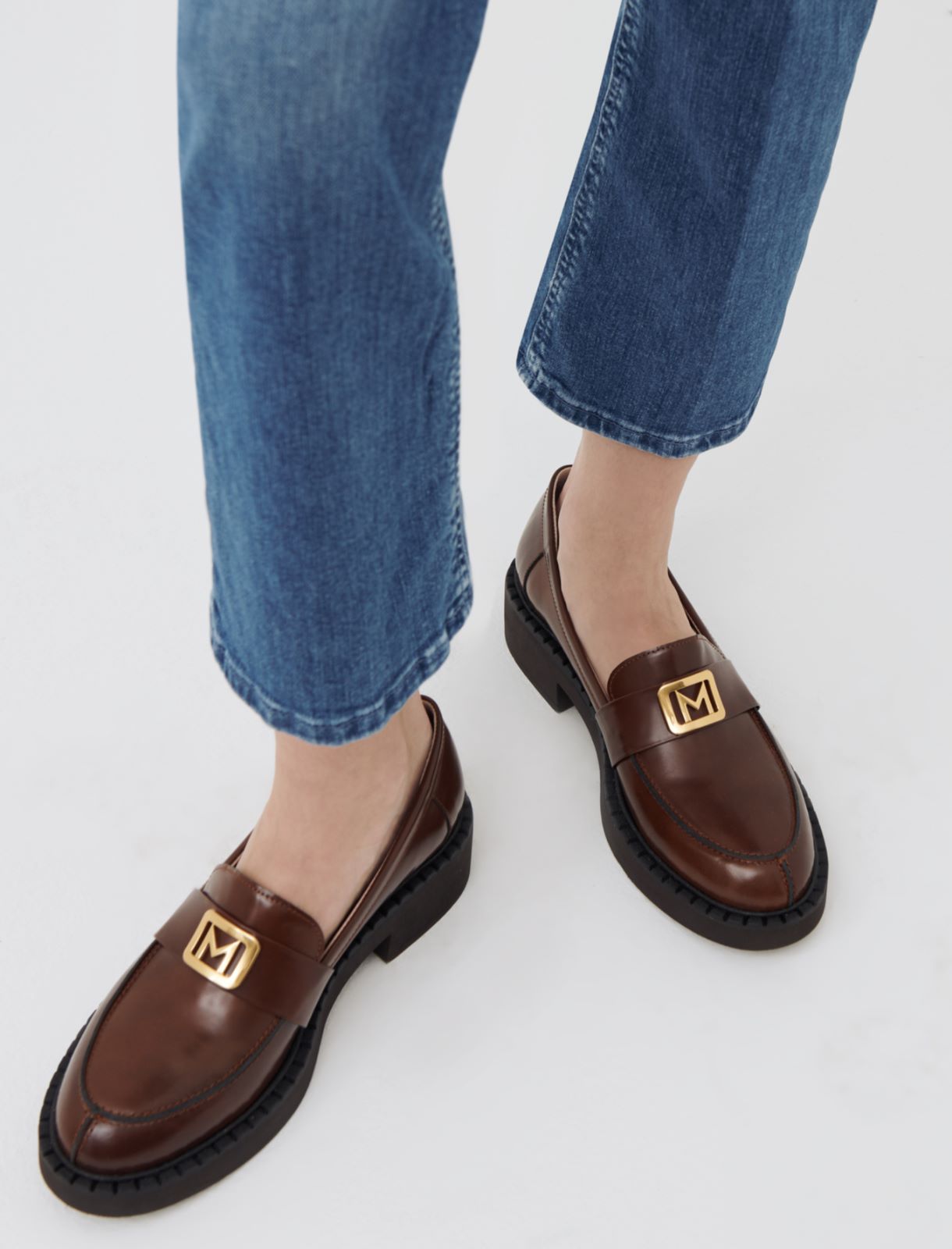 Leather moccasins, tobacco - Marella