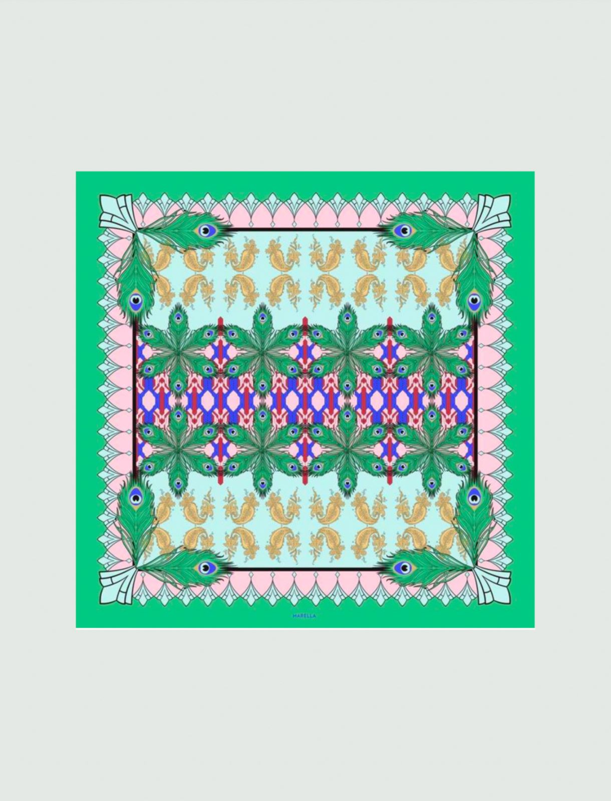 Silk shawl, green - Marella