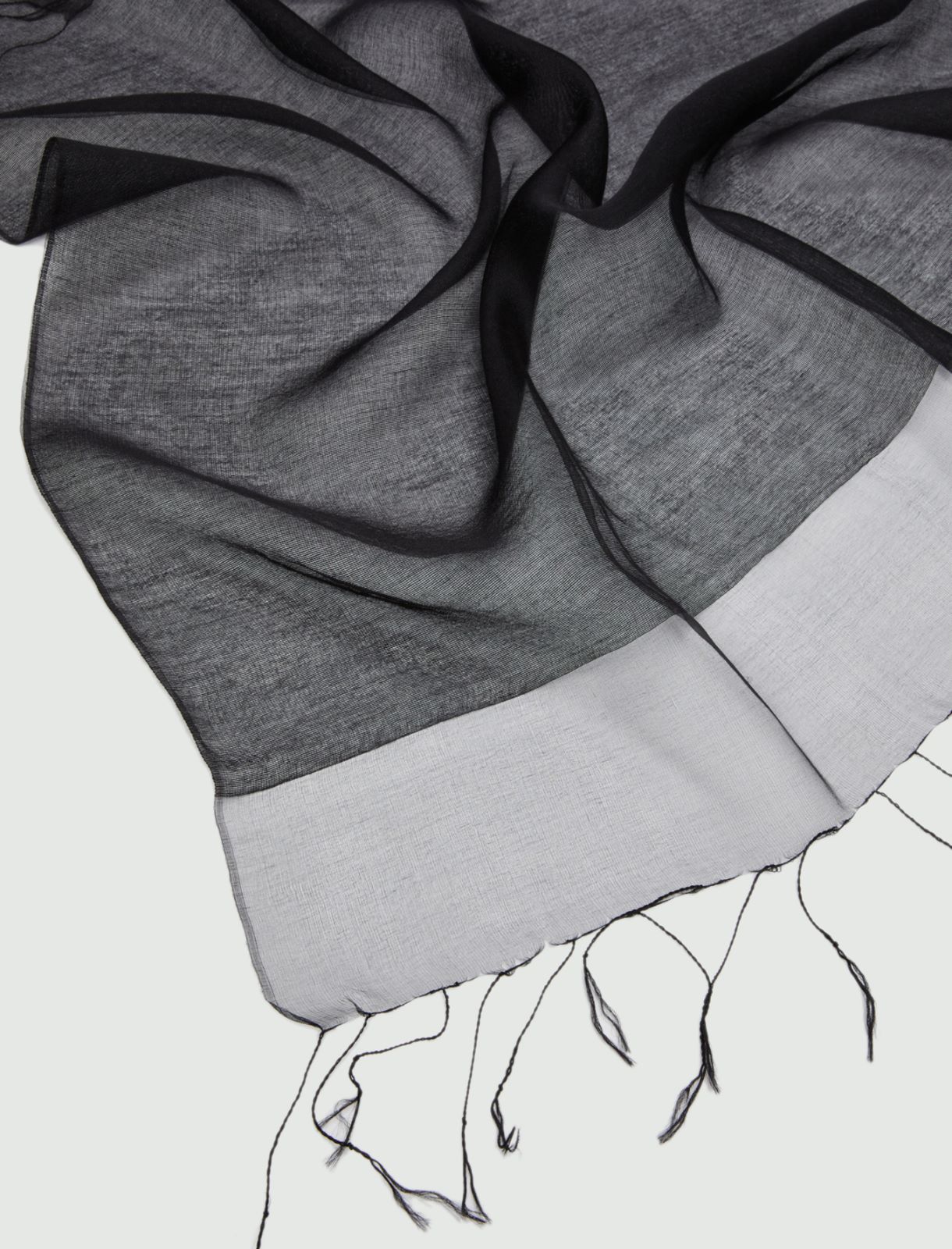 Silk-blend stole, black - Marella