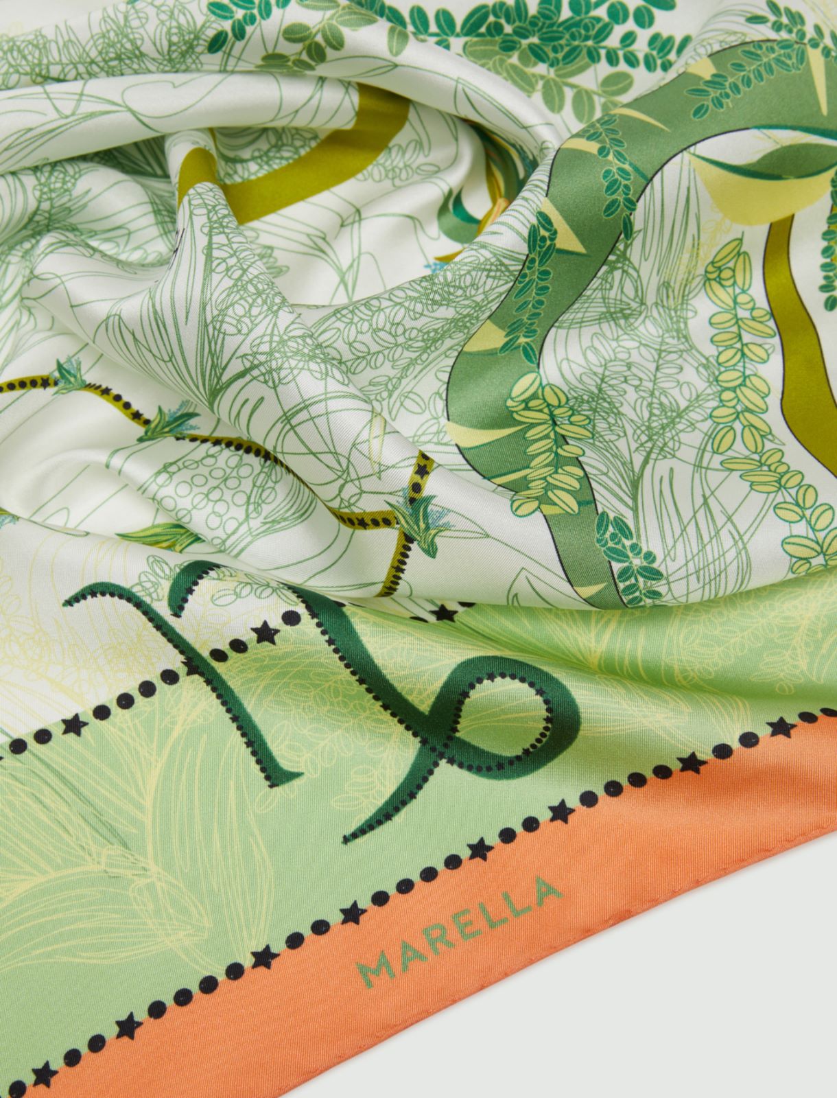 Silk neckerchief, green - Marella