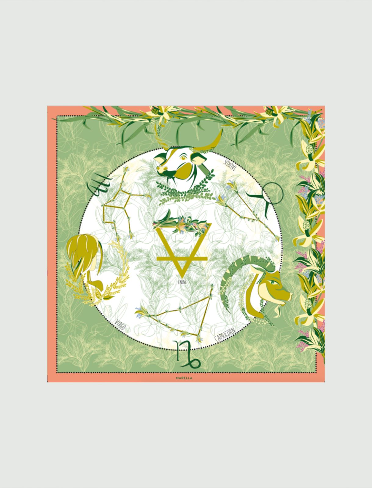Silk neckerchief, green - Marella