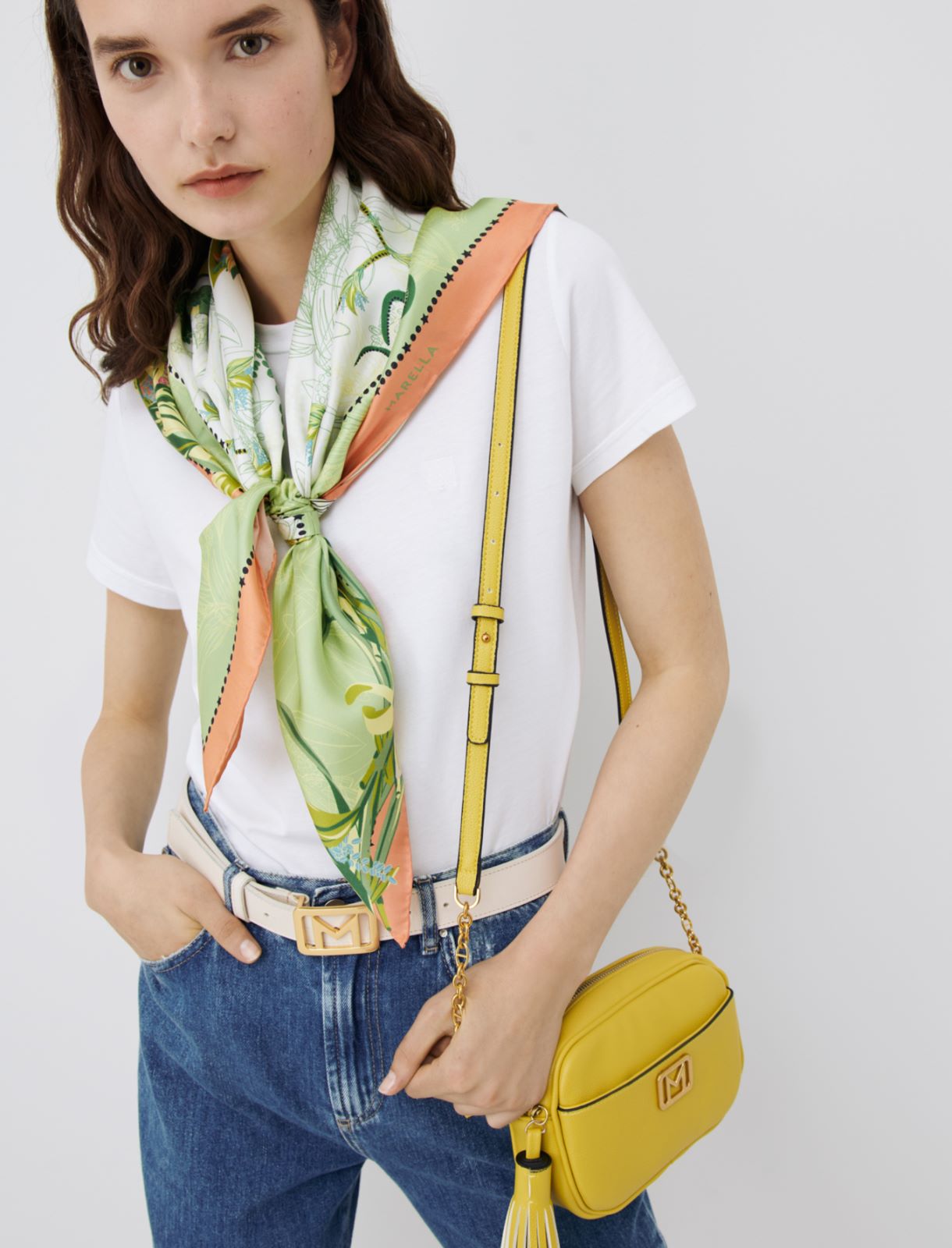 Silk neckerchief, green - Marella