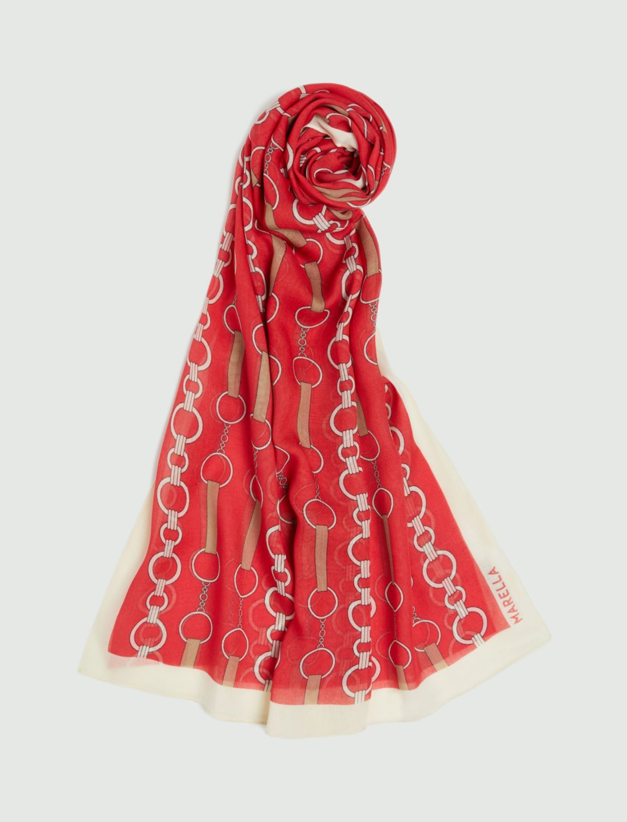 Patterned stole, red - Marella