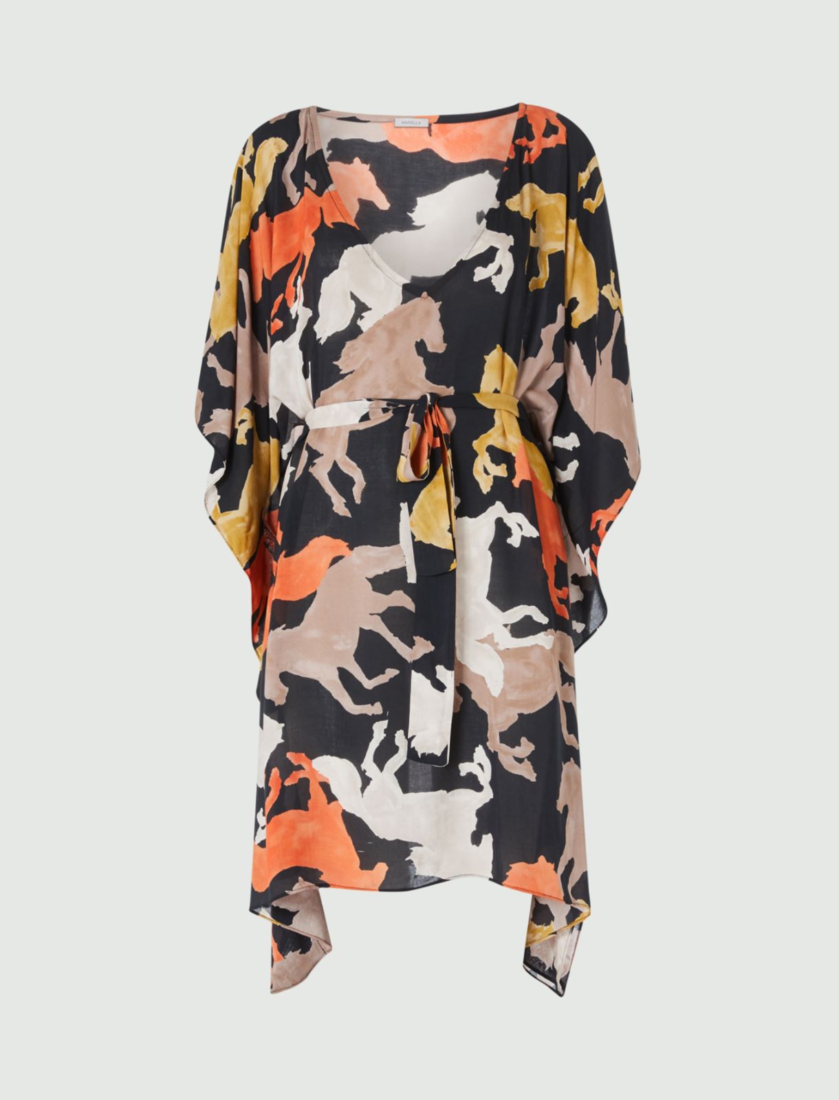 Patterned kaftan, black - Marella