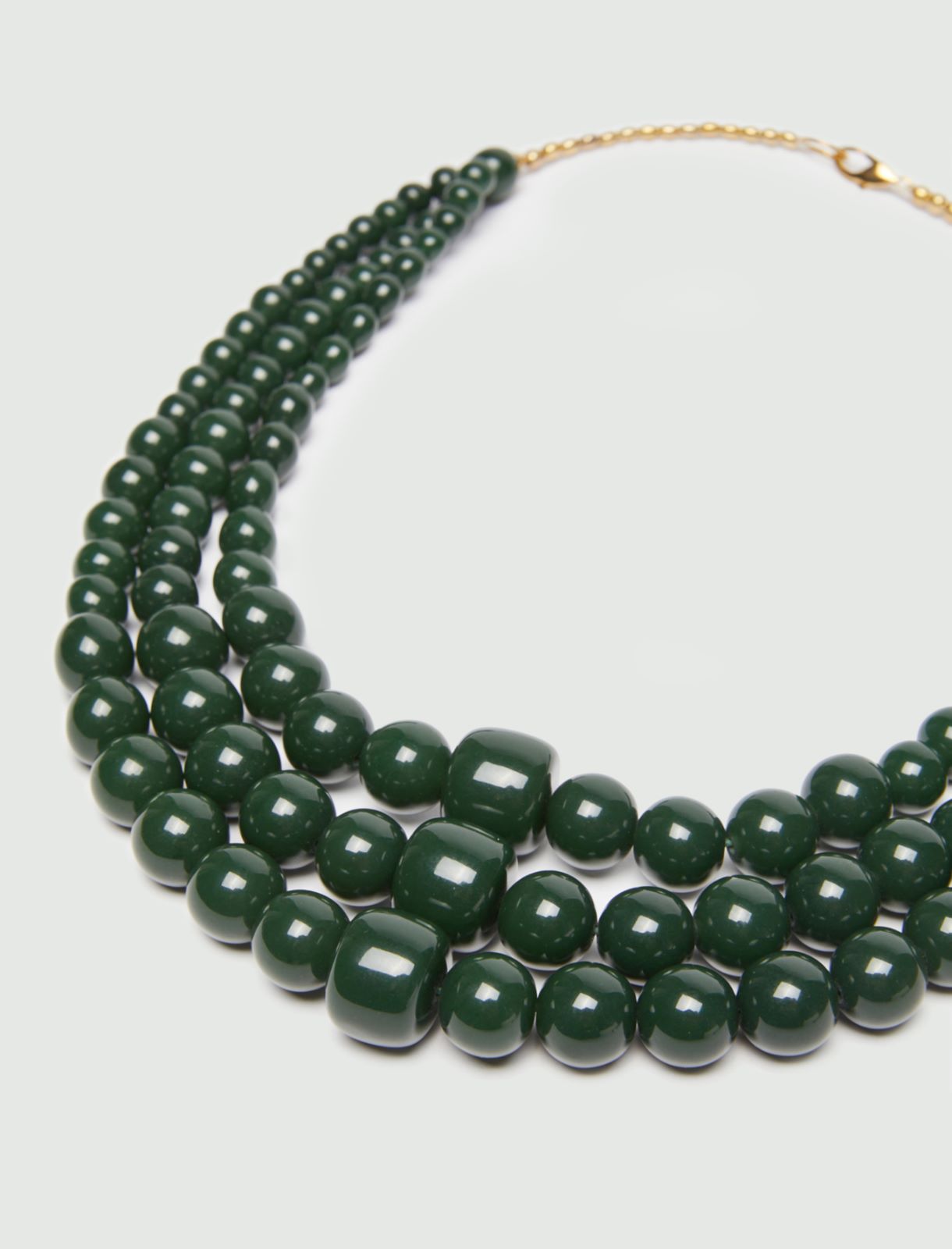 Multi-strand necklace, dark green - Marella