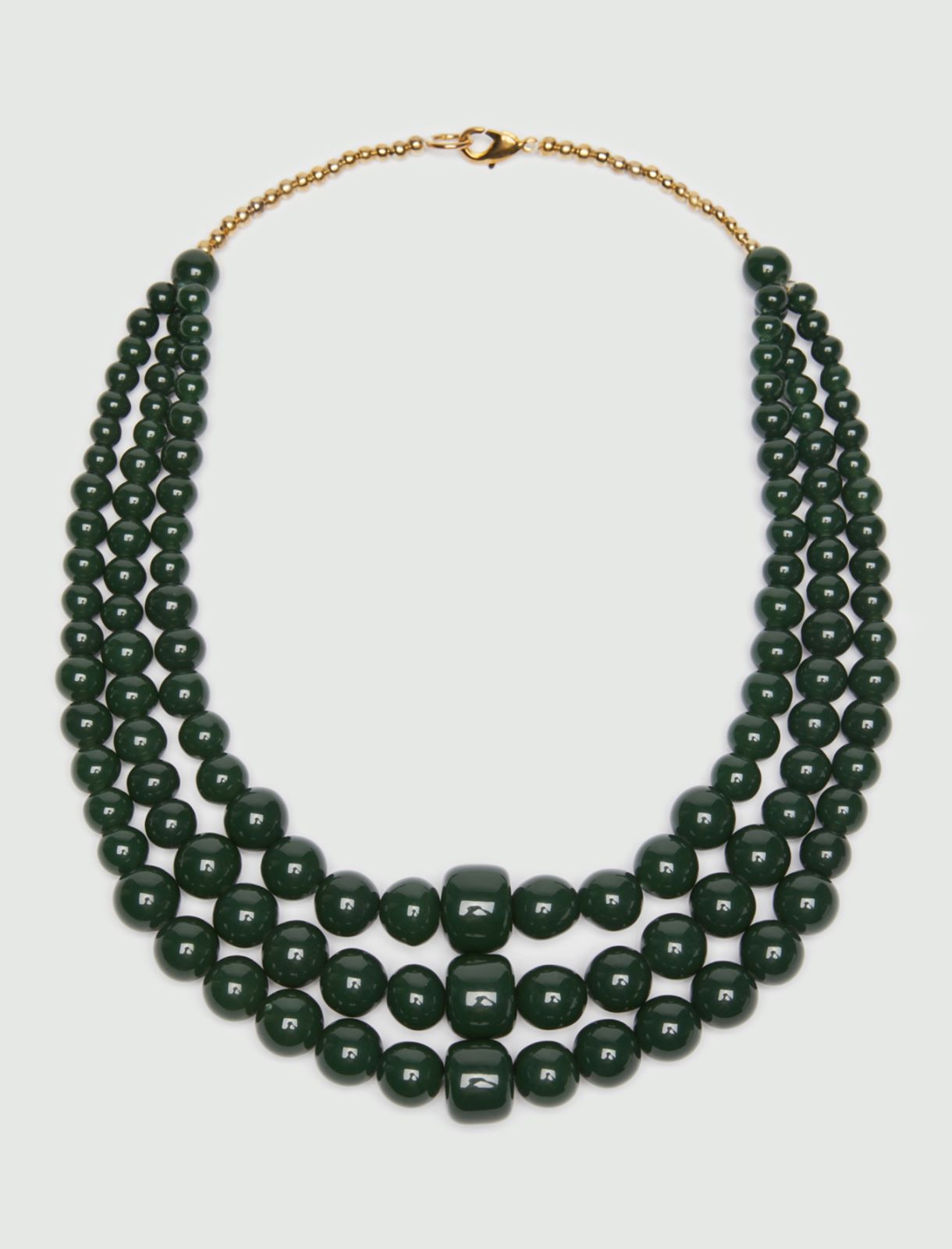 Multi-strand necklace, dark green - Marella