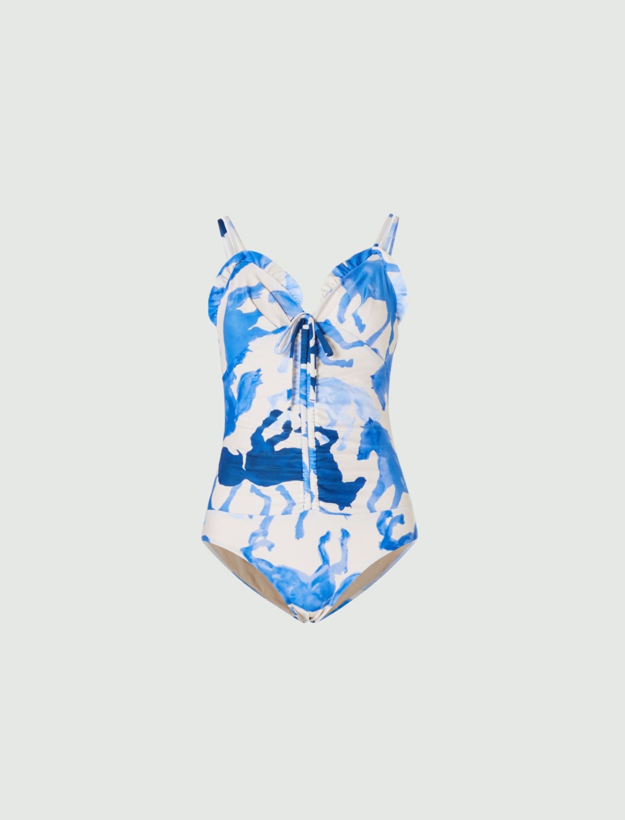 Patterned one-piece swimsuit, navy - Marella