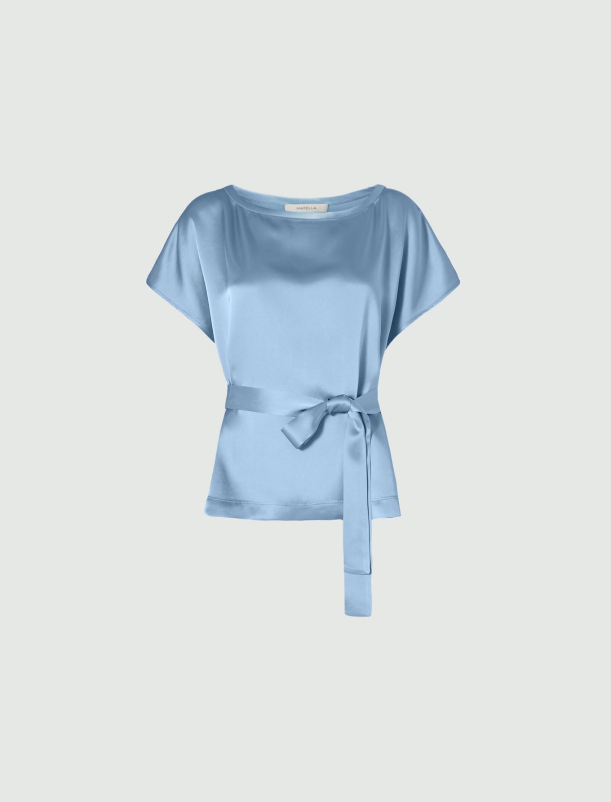 Satin blouse, dark blue - Marella