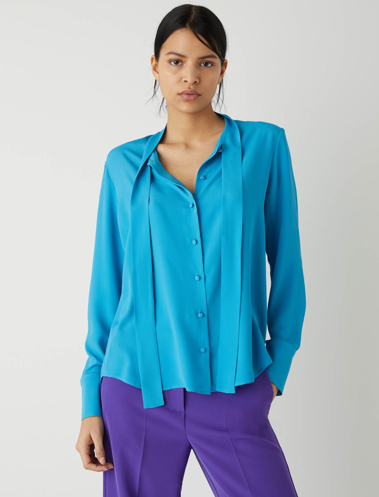 Crepe shirt, turquoise - Marella