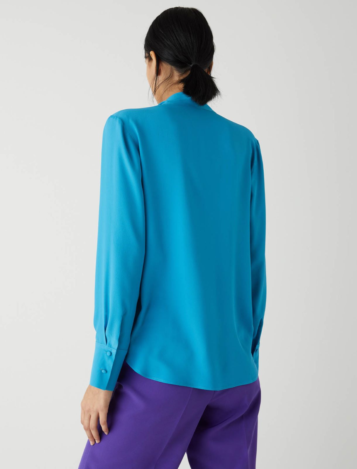 Crepe shirt, turquoise - Marella