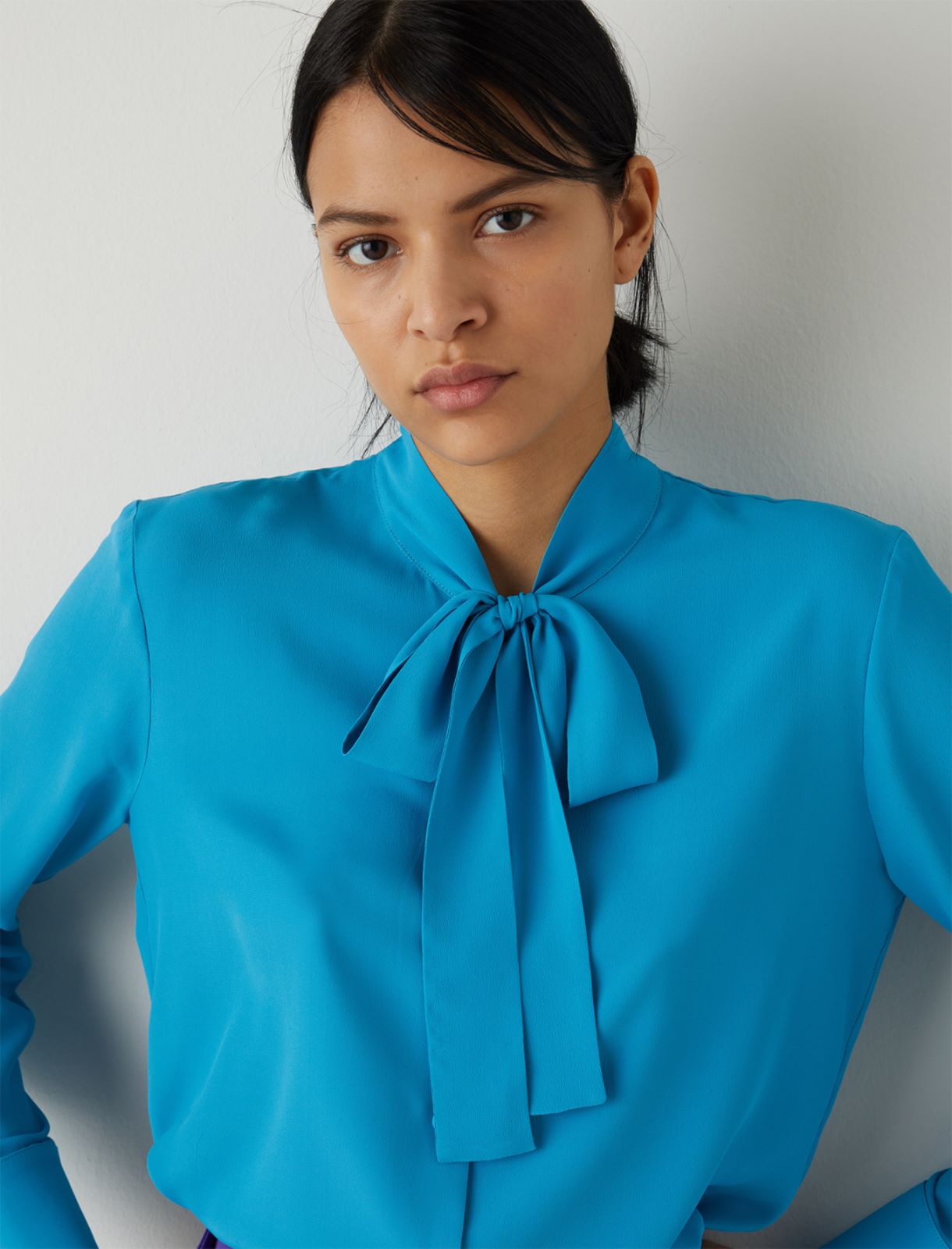 Crepe shirt, turquoise - Marella