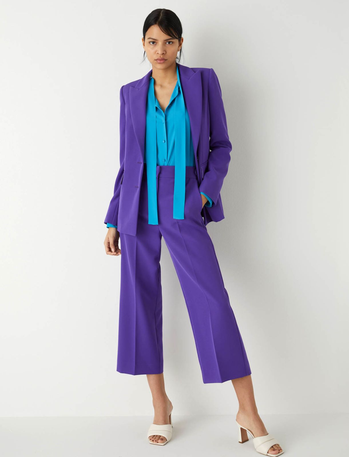 Crepe shirt, turquoise - Marella