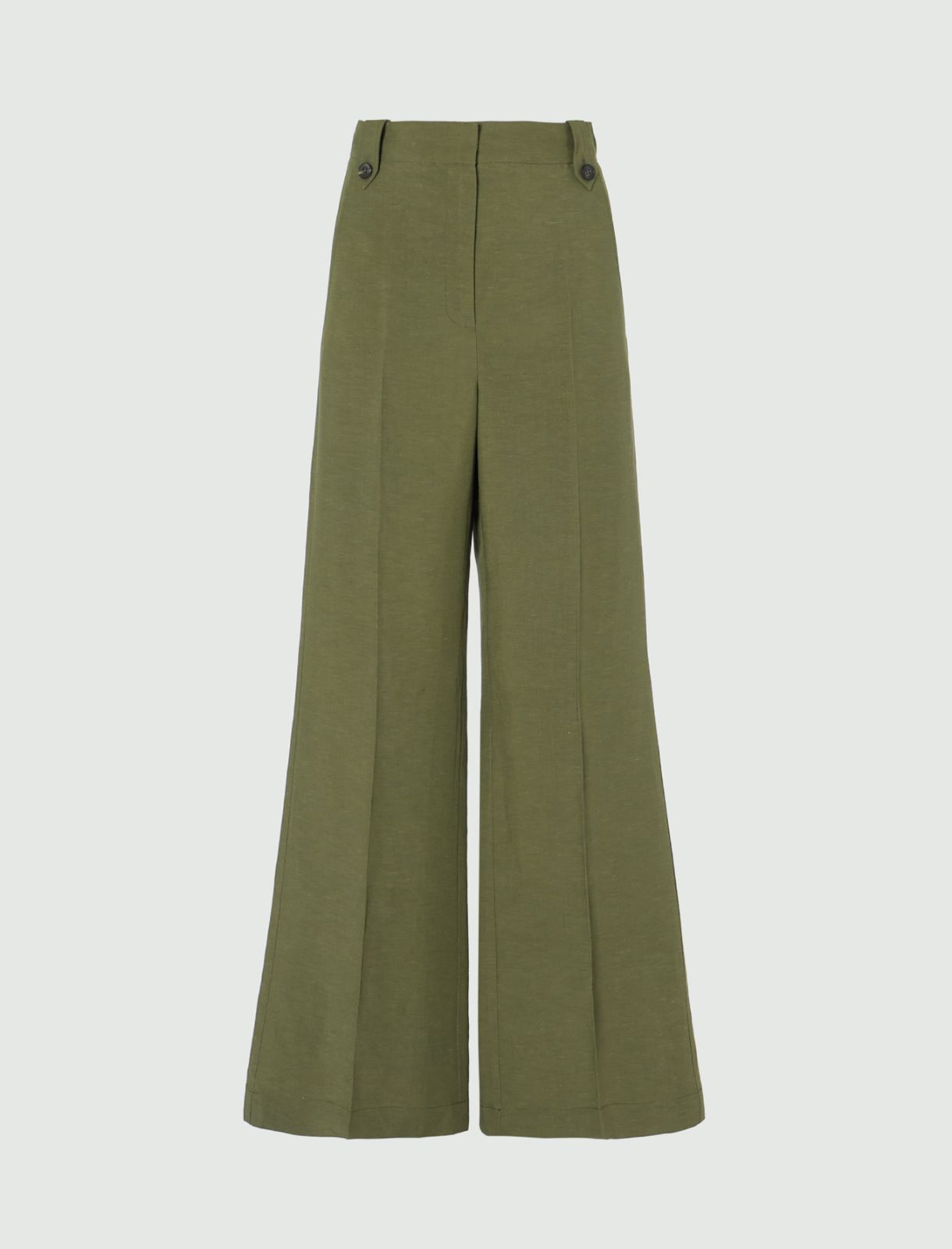 Linen-blend trousers, kaki - Marella