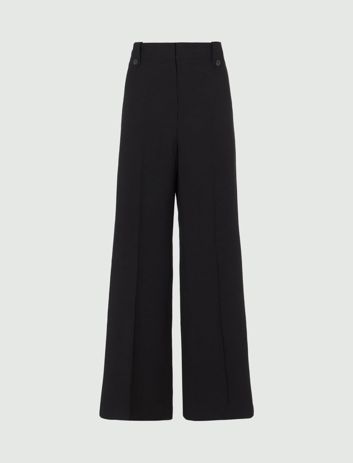 Linen-blend trousers, black - Marella