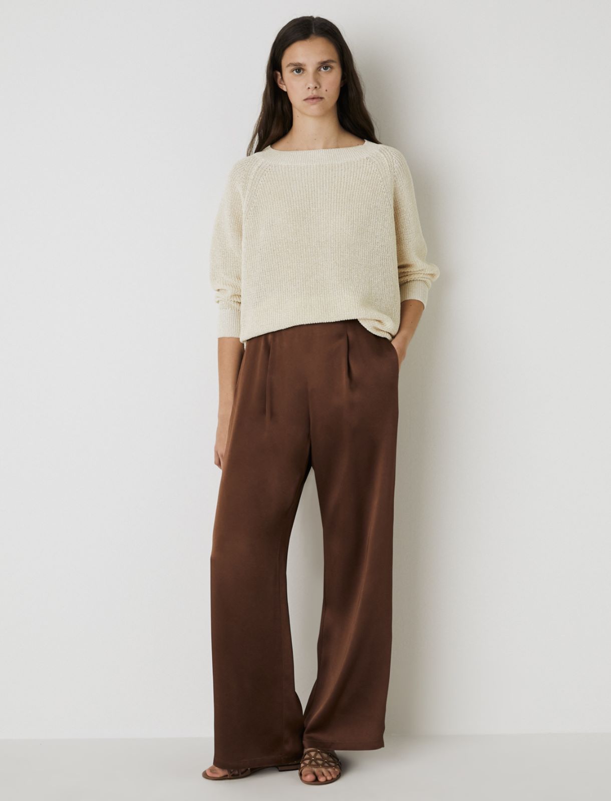 Satinhose, braun - Marella