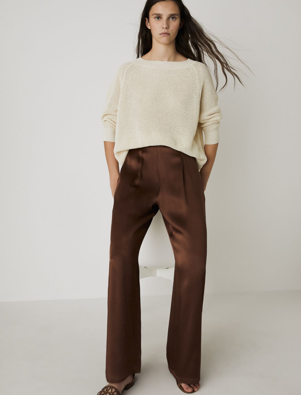 Satinhose, braun - Marella