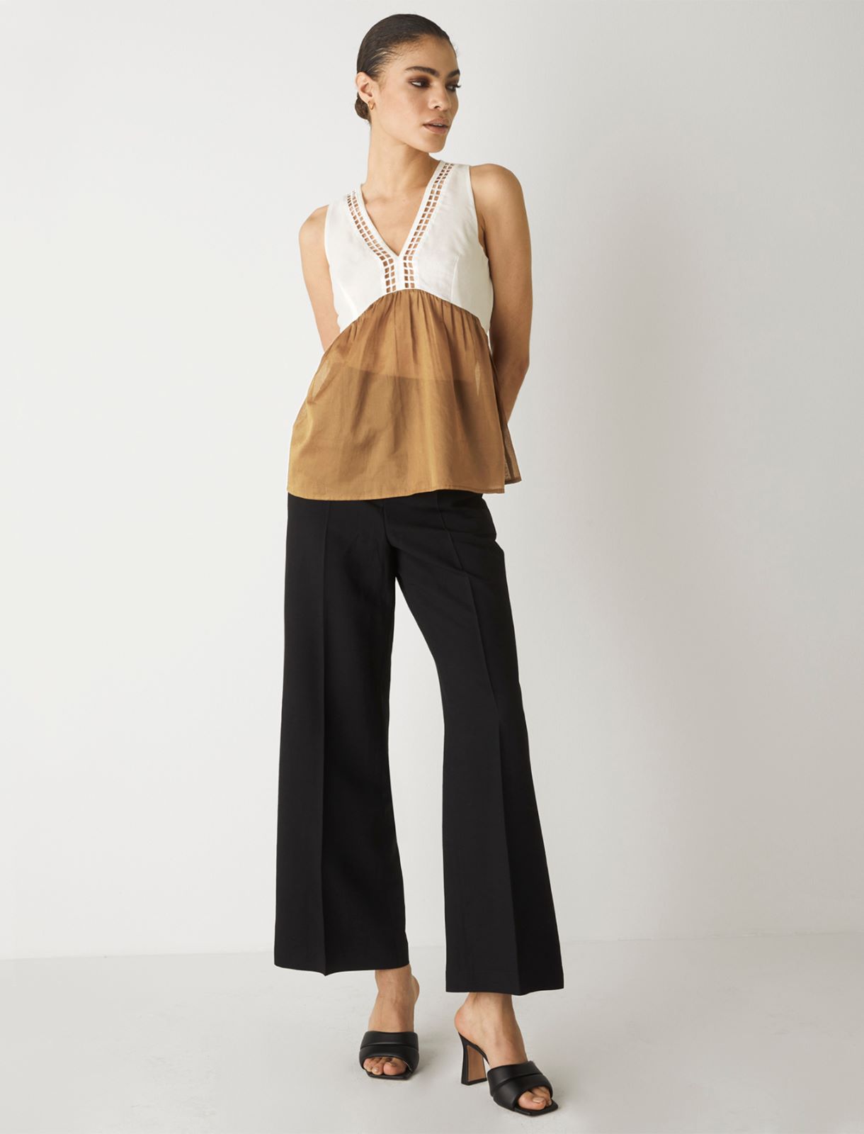 Muslin top, beige - Marella