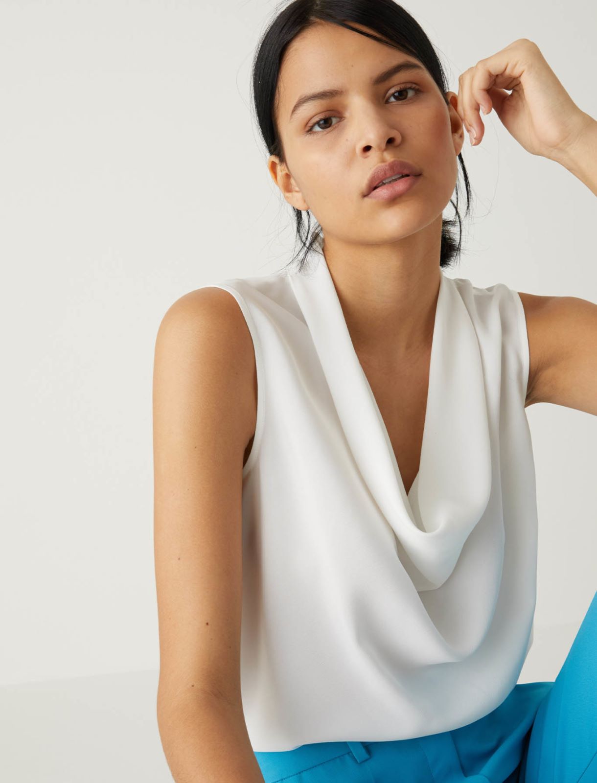 Crepe top, cream - Marella