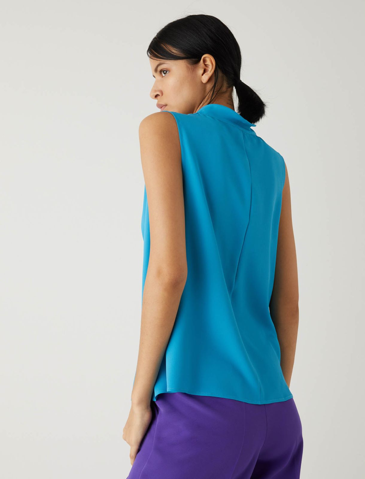 Crepe top, turquoise - Marella