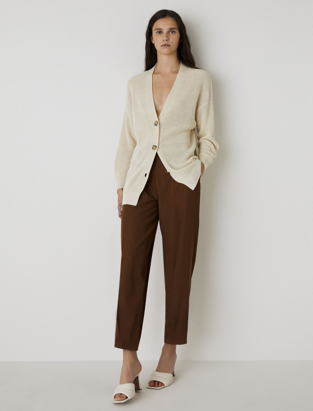 Lurex cardigan, cream - Marella