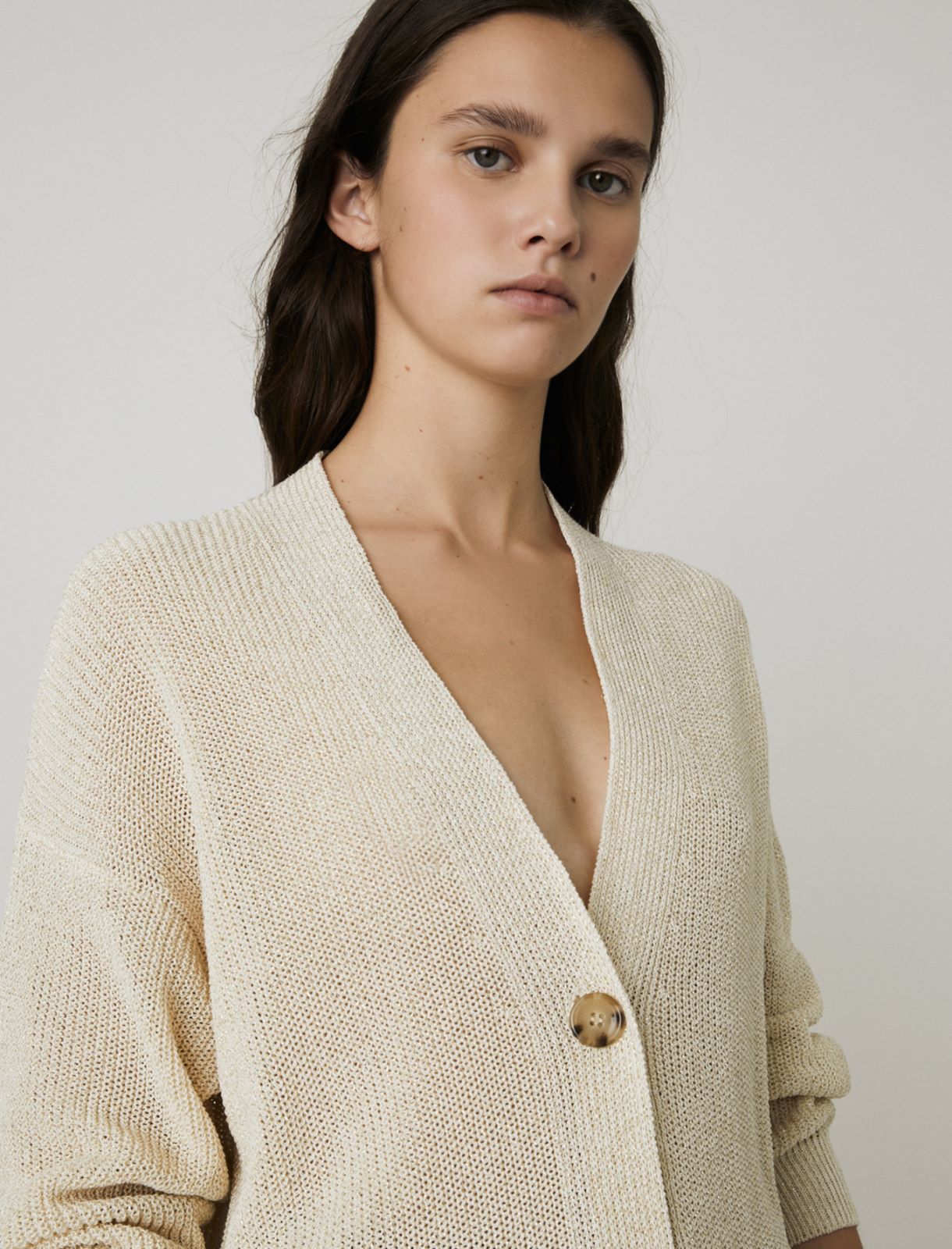 Lurex cardigan, cream - Marella