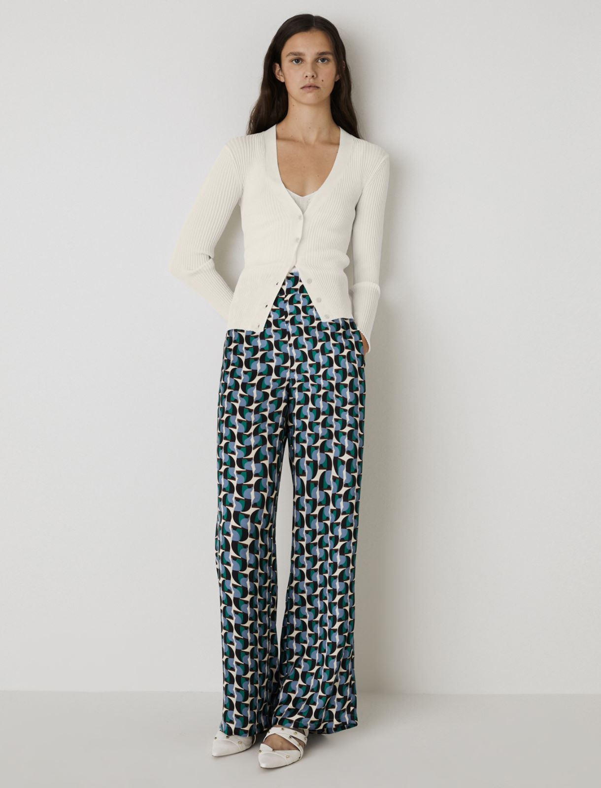 Slim-fit cardigan, cream - Marella