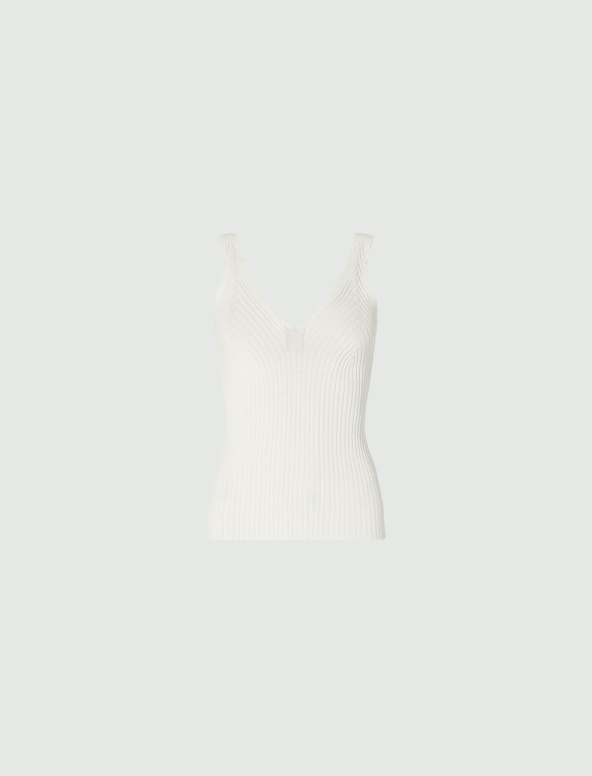 Rib-knit top, cream - Marella