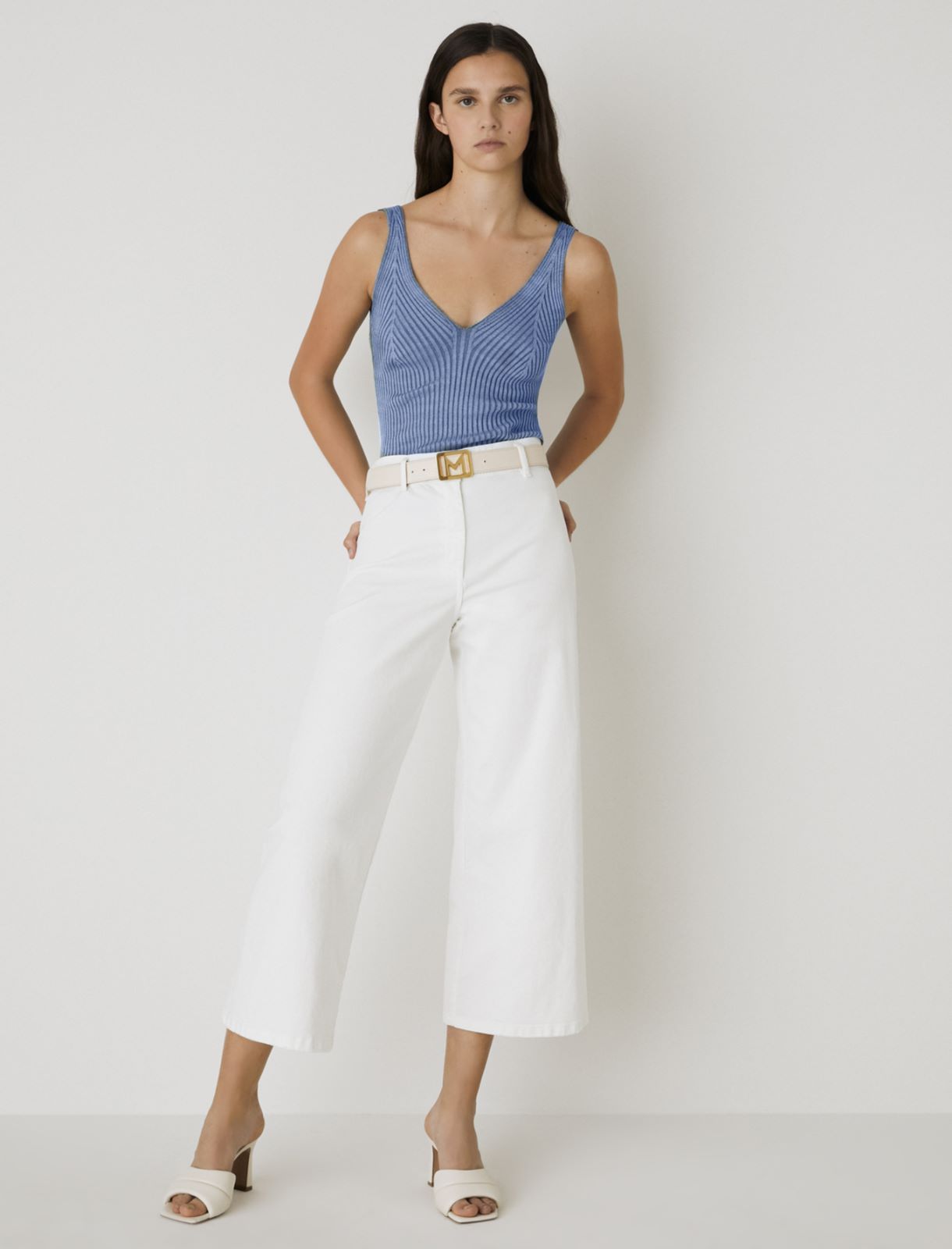 Rib-knit top, deep blue - Marella