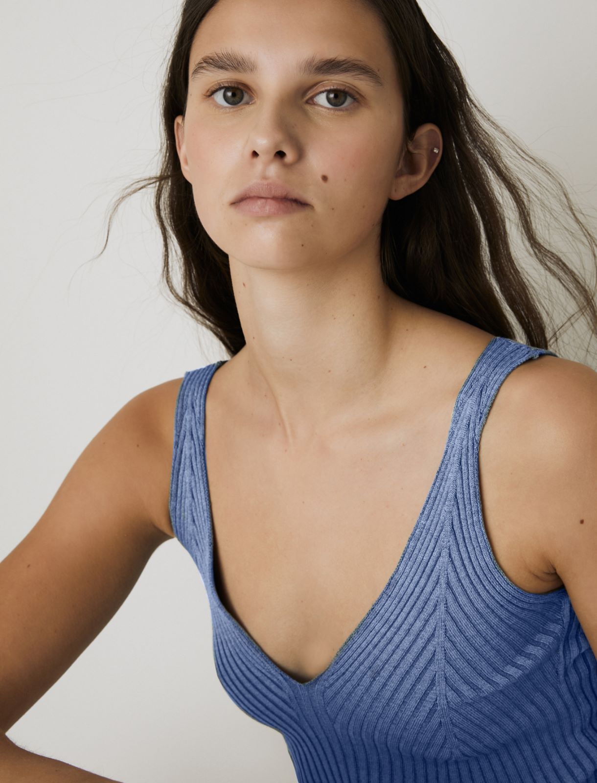 Rib-knit top, deep blue - Marella