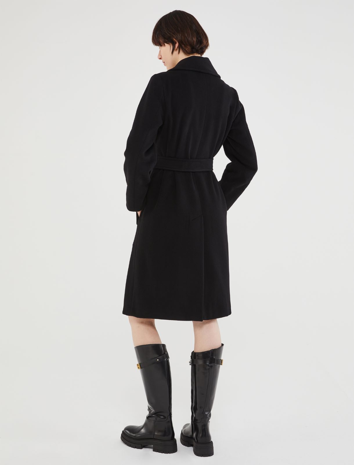 Belted coat - Black - Marina Rinaldi - 2