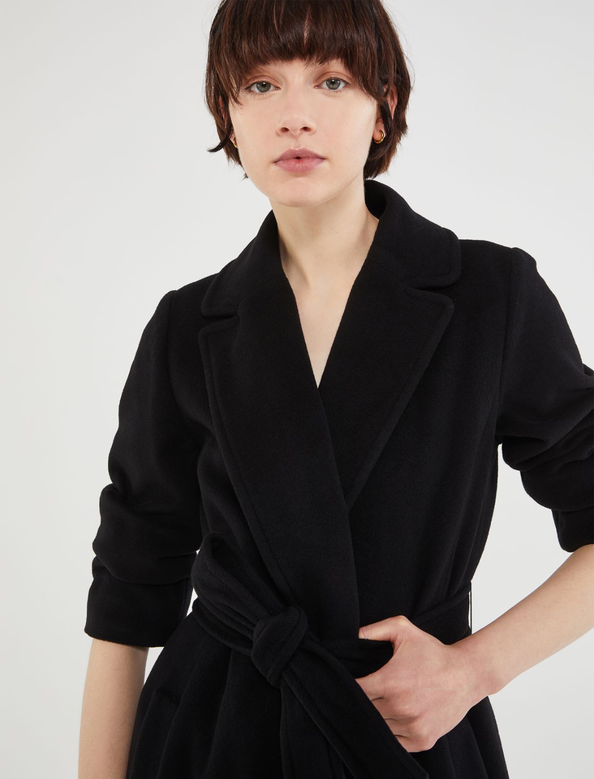 Belted coat - Black - Marina Rinaldi - 4