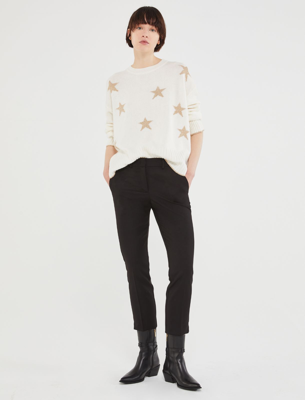 Star-detail sweater - Cream - Marella - 2