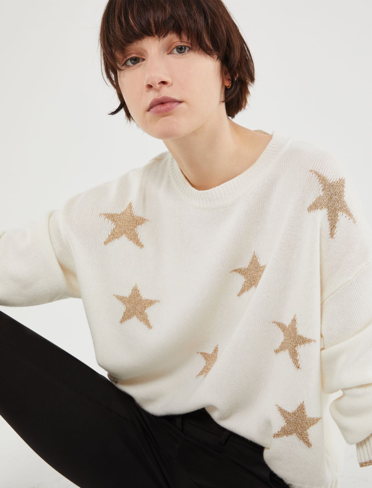 Star-detail sweater - Cream - Marella - 4