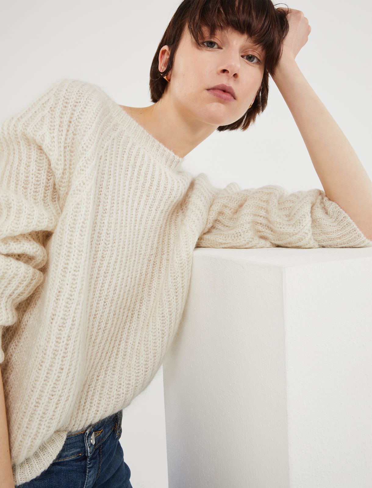 Rib-knit sweater - Cream - Marella - 4