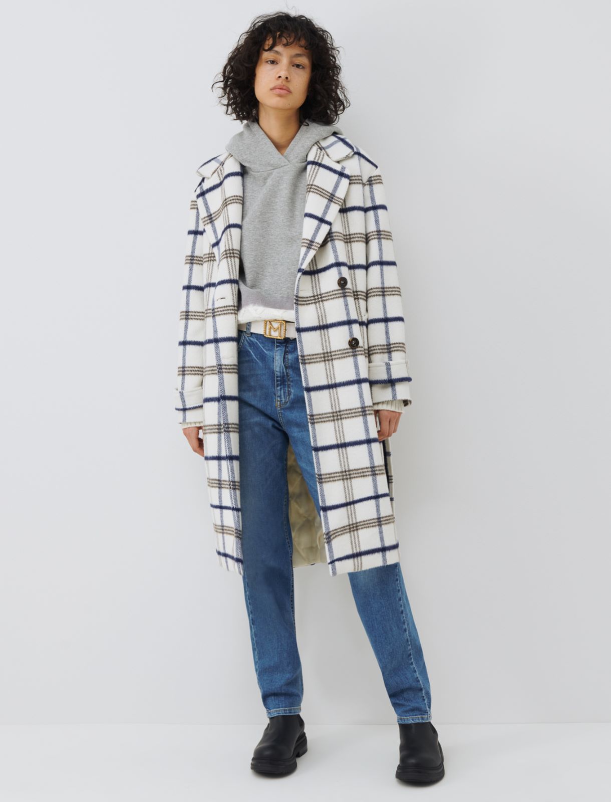Double-breasted coat - Wool white - Marella