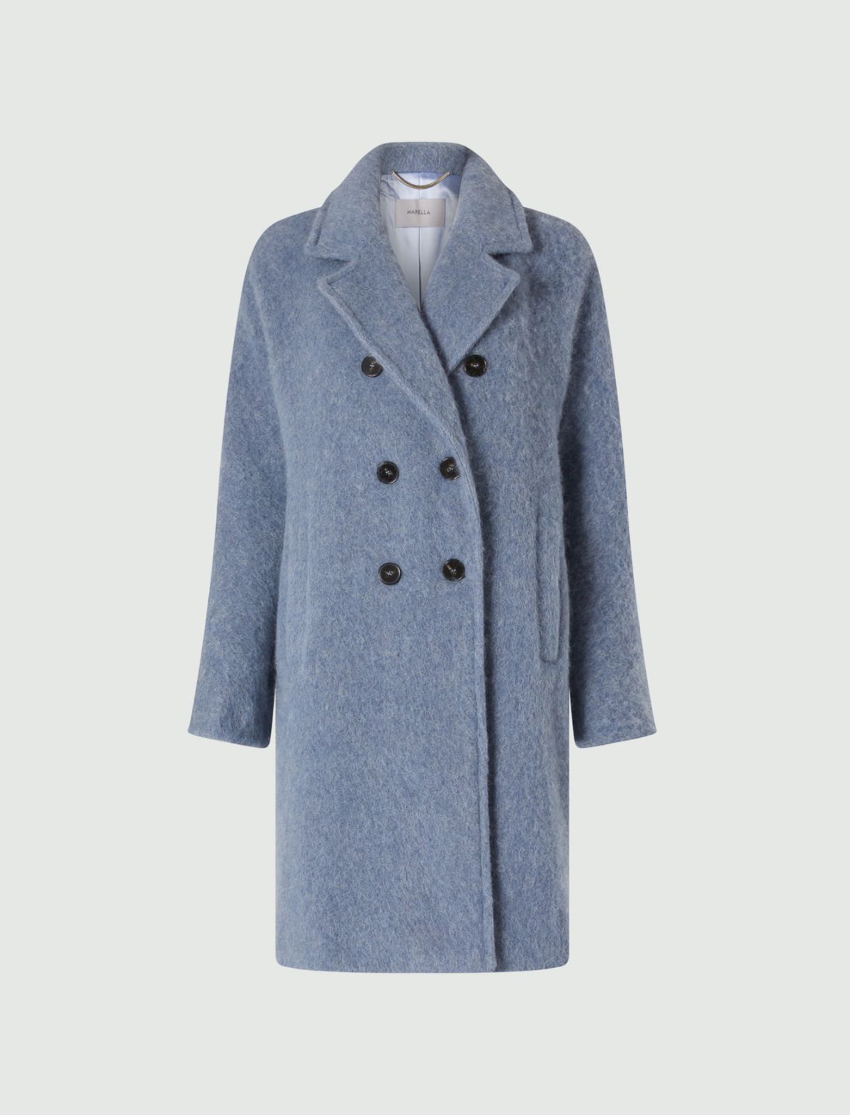 Double-breasted coat - Dust blue - Marella - 5