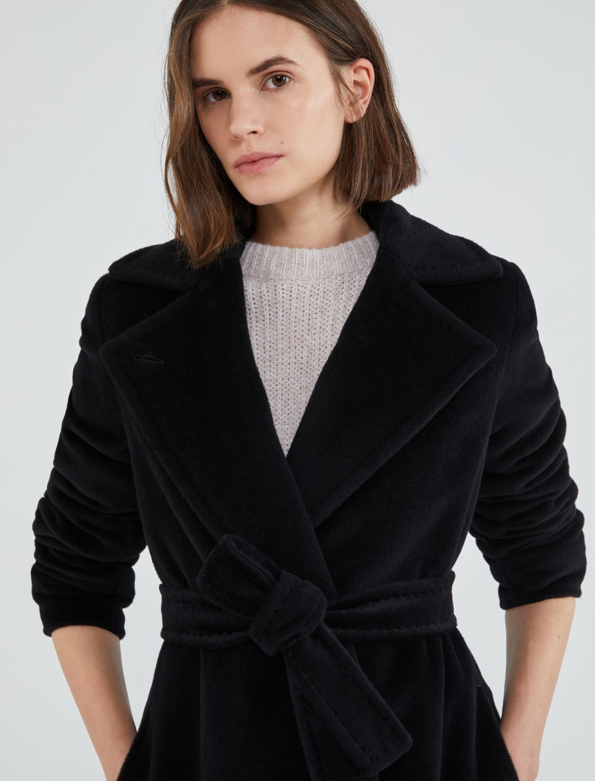 Belted coat - Black - Marella - 5