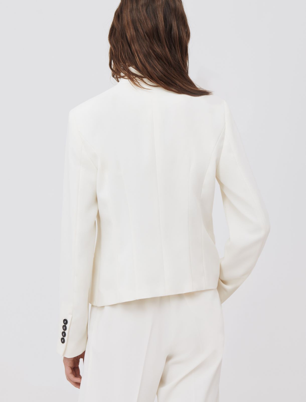 Semi-fitted blazer, wool white - Marella