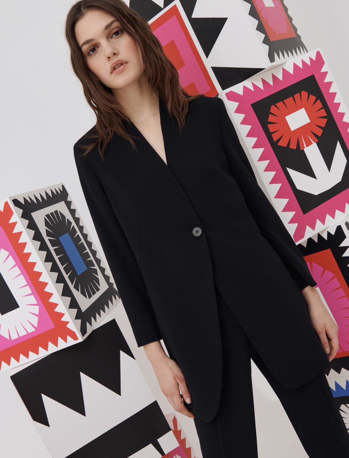 Long blazer, black - Marella