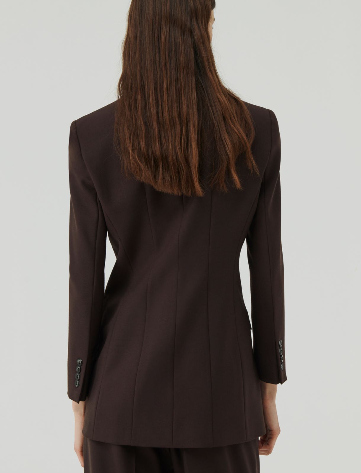 Semi-fitted blazer - Brown - Marina Rinaldi - 2